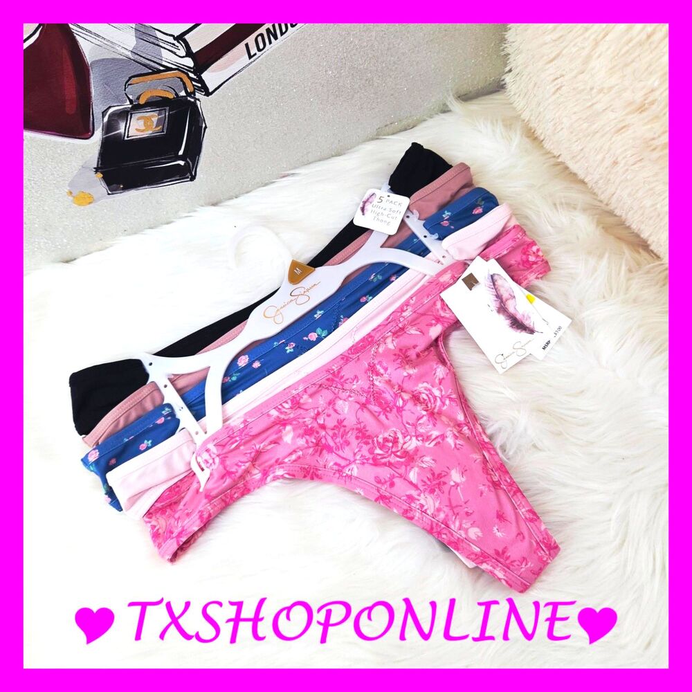 💗👙Jessica Simpson 5 pack ultra soft high-cut thong👙💗
